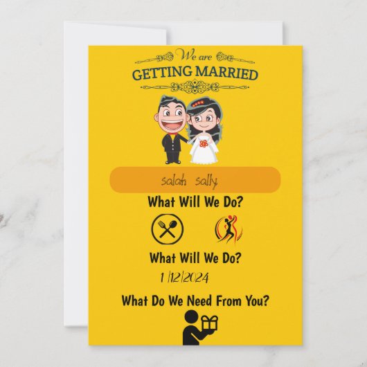 結婚式招待状面白くて有益 招待状 (正面)