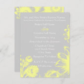 結婚式招待状黄色ヴィンテージ花 インビテーションポストカード (正面/裏面)