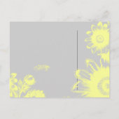 結婚式招待状黄色ヴィンテージ花 インビテーションポストカード (裏面)