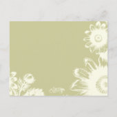 結婚式招待状黄色ヴィンテージ花 インビテーションポストカード (裏面)