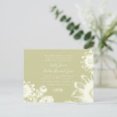 結婚式招待状黄色ヴィンテージ花 インビテーションポストカード (スタンド正面)