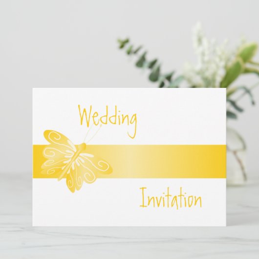 結婚式招待状黄蝶 招待状 (スタンド正面)