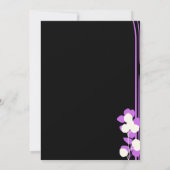 結婚式招待状黒背景の紫色の花 招待状 (裏面)