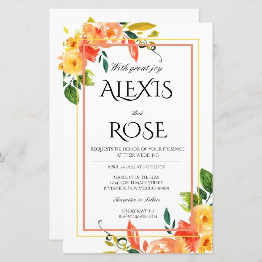 結婚式招待状 (正面/裏面)