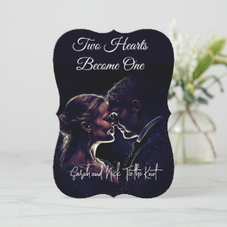 結婚式招待状2つのハートが1つになる 招待状