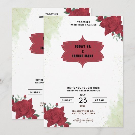 結婚式招待状2025 招待状 (正面/裏面)