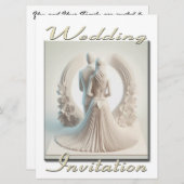 結婚式招待状3Dカップルの花の輪 招待状 (正面/裏面)