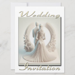 結婚式招待状3Dカップルの花の輪 招待状