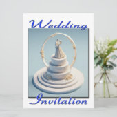 結婚式招待状3Dカップル踊りのケーキ 招待状 (スタンド正面)