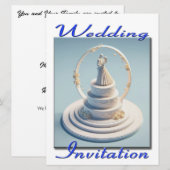 結婚式招待状3Dカップル踊りのケーキ 招待状 (正面/裏面)