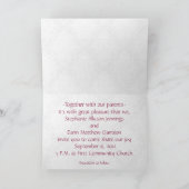 結婚式招待状5X7バタフライBrocade赤色 招待状 (内部)