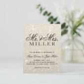 結婚式招待状-すてきなホワイトゴールドのグリッター 招待状 (スタンド正面)