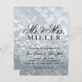 結婚式招待状-すてきな銀製のGlit 招待状 (正面/裏面)