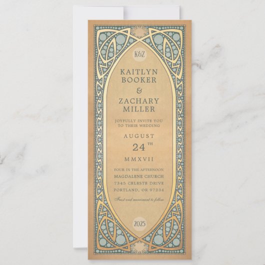 結婚式招待状|のヴィンテージの新しい 招待状 (正面)