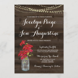 結婚式招待状|の素朴なクリスマスのポインセチア 招待状