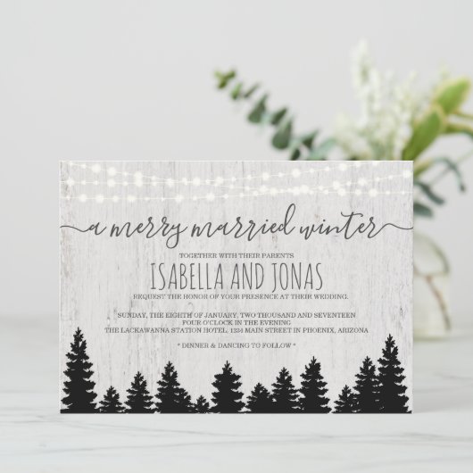 結婚式招待状|の素朴な冬 招待状 (スタンド正面)