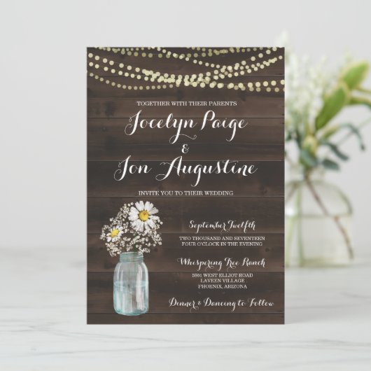 結婚式招待状|の素朴なChamomile/デイジー 招待状 (スタンド正面)