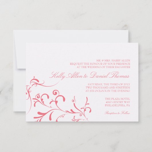 結婚式招待状|の花の優美|lppi 招待状 (正面)