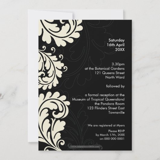 結婚式招待状:: はっきりした15Pの繁栄 招待状 (裏面)