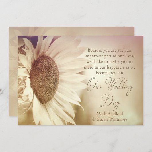 結婚式招待状 – ひまわり – ソフトエフェクト 招待状 (正面/裏面)