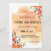 結婚式招待状、イスラム教徒の招待 招待状 (正面/裏面)