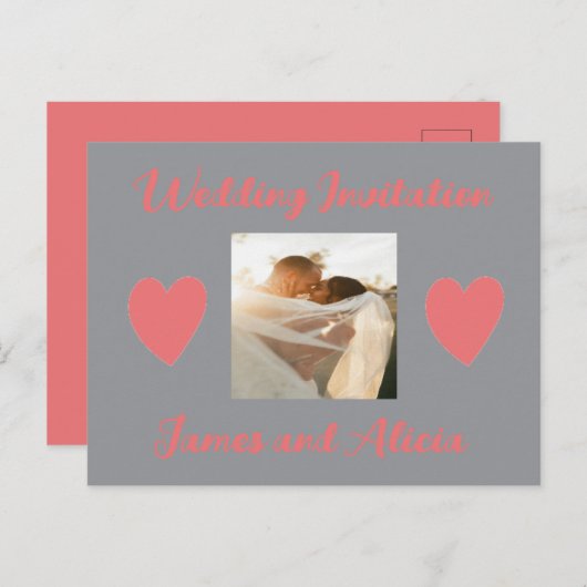 結婚式招待状 インビテーションポストカード (正面/裏面)