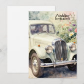 結婚式招待状 エレガントな結婚式の車 招待状 (正面/裏面)