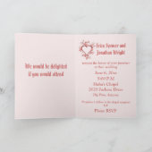 結婚式招待状、エレガントハートフレーム 招待状 (内部)