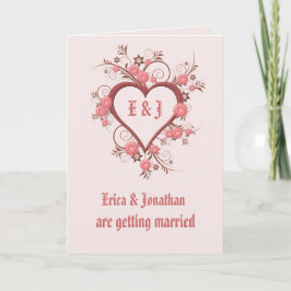 結婚式招待状、エレガントハートフレーム 招待状