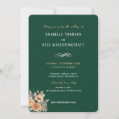 結婚式招待状-エレガントフローラ濃い緑 招待状 (正面)