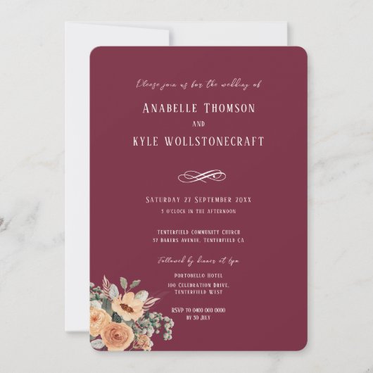 結婚式招待状-エレガントフローラ 招待状 (正面)