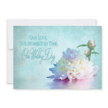 結婚式招待状-エレガント牡丹と反射