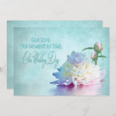 結婚式招待状-エレガント牡丹と反射 招待状 (正面/裏面)