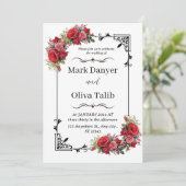 結婚式招待状 | エレガント&カスタマイズ可能なデザイン 招待状 (スタンド正面)