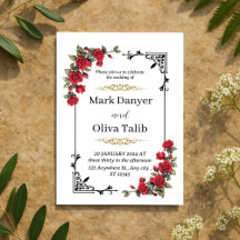 結婚式招待状 | エレガント&カスタマイズ可能なデザイン