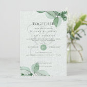 結婚式招待状 エレガント|水彩ユーカリ 招待状 (スタンド正面)
