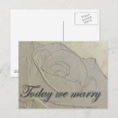 結婚式招待状 エンボス ローズ インビテーションポストカード (正面/裏面)