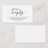 結婚式招待状、オンラインRSVP webサイト エンクロージャーカード (正面/裏面)