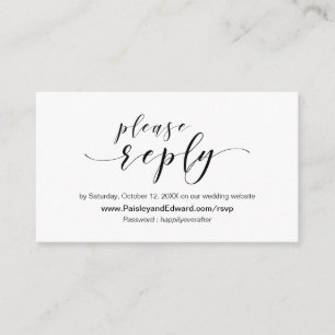 結婚式招待状、オンラインRSVP webサイト エンクロージャーカード