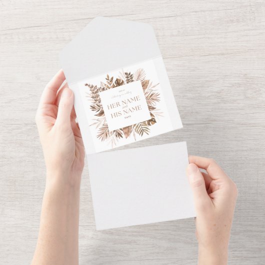 結婚式招待状 オールインワン招待状 (貼ってはがせる)