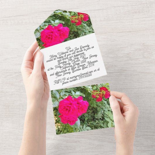 結婚式招待状 オールインワン招待状 (貼ってはがせる)