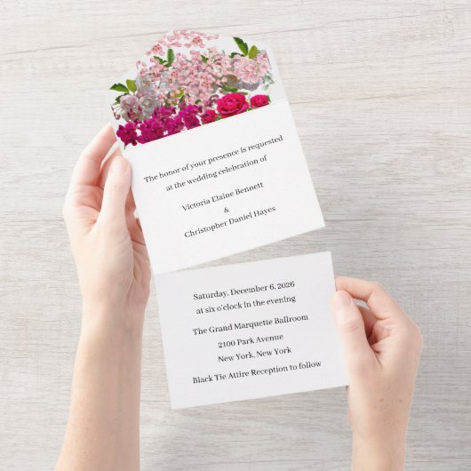 結婚式招待状 オールインワン招待状 (貼ってはがせる)