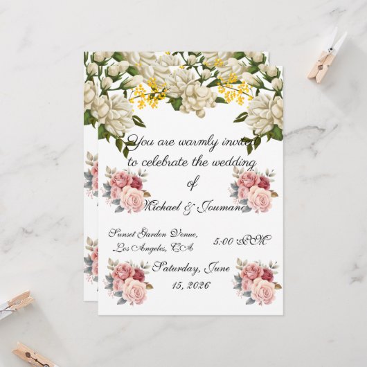 結婚式招待状 カード (正面/裏面インサイチュ)