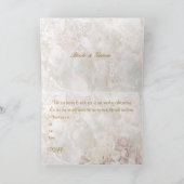 結婚式招待状 – クリーム色がかった白いピンクがかったバラ。 招待状 (内部)