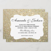 結婚式招待状 - グリット ファブ ツー - ゴールド 招待状 (正面/裏面)