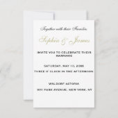 結婚式招待状 ゴールドの花 オーダーメイド モノグラム 招待状 (裏面)