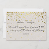 結婚式招待状 | ゴールドコンフェッティ ブライズメイド 招待状 (裏面)