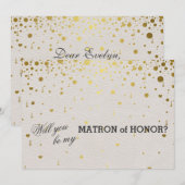 結婚式招待状 | ゴールドコンフェッティ 伴娘 招待状 (正面/裏面)