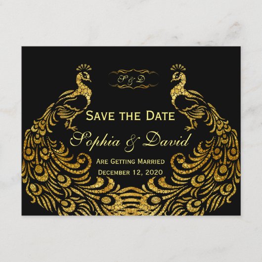結婚式招待状 | ゴールドペアック SAVE THE DATE セーブザデート (正面)