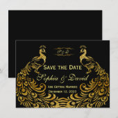 結婚式招待状 | ゴールドペアック SAVE THE DATE 招待状 (正面/裏面)
